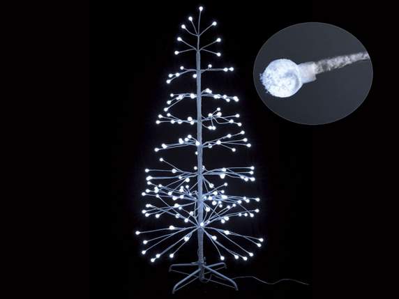 Albero Di Natale 50 Cm.Albero Di Natale Bianco Con Luci Led Tonde Semilandia